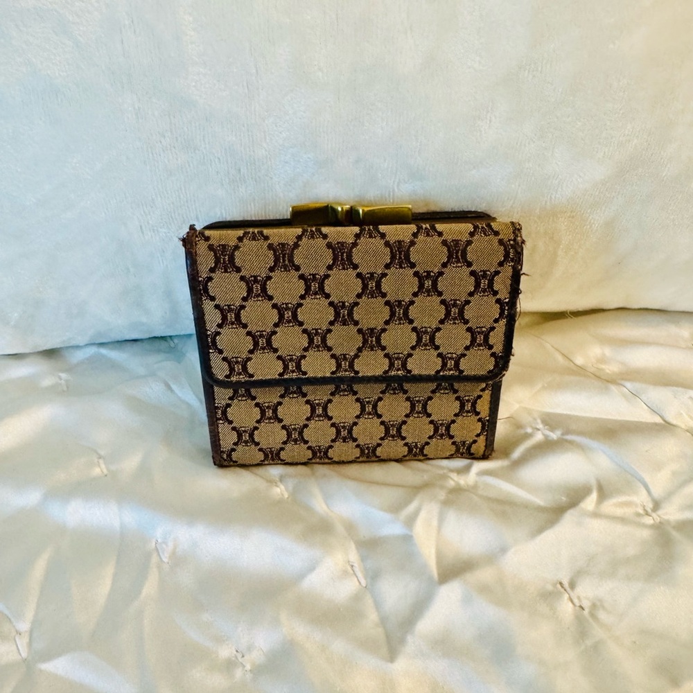 Celine Brown Kisslock Wallet - Picture 1 of 10